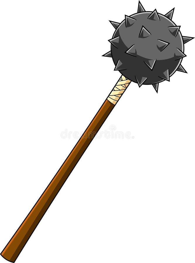 Cartoon Medieval Mace Weapon Stock Vector Illustration of hand