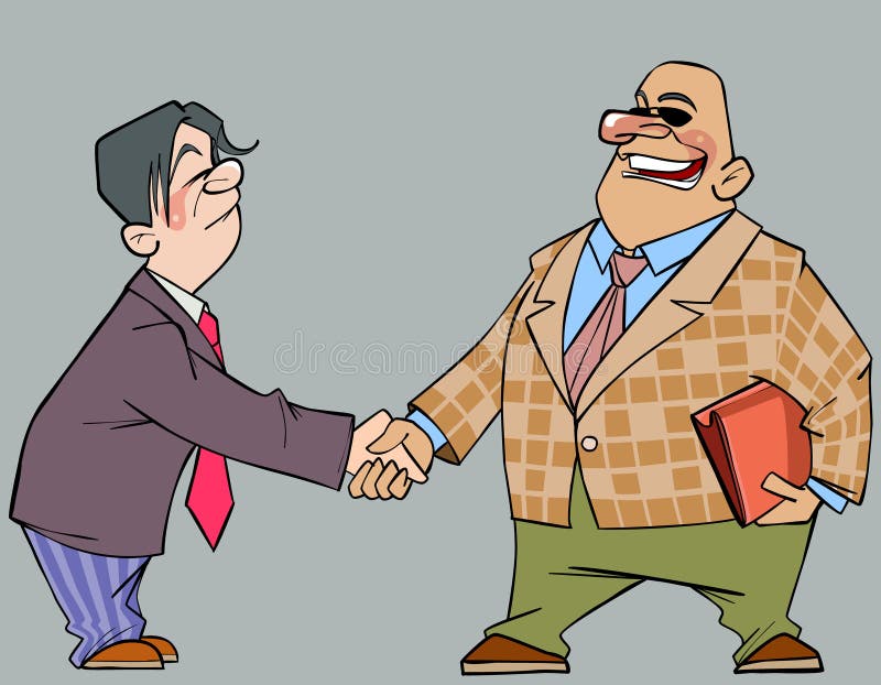 Cartoon Men in Suits Shaking Hands Stock Vector - Illustration of shaking,  agreement: 73646981