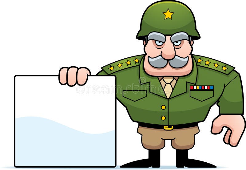 Cartoon Military General Sign