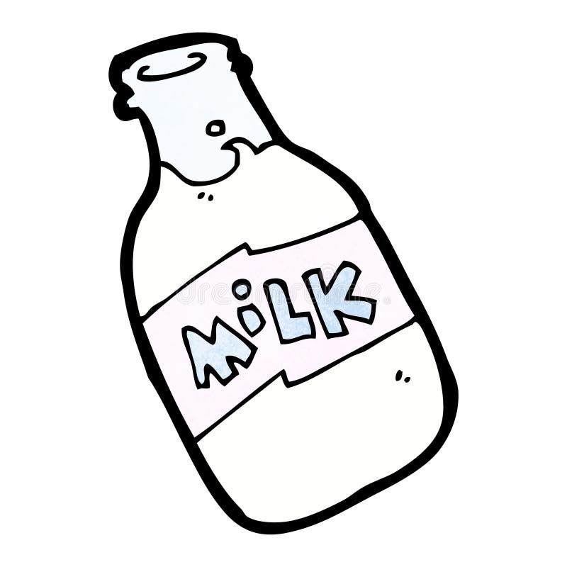 Cartoon milk bottle stock illustration. Illustration of traditional