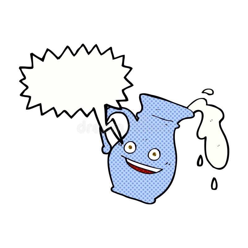 Cartoon Milk Jug with Speech Bubble Stock Illustration Illustration