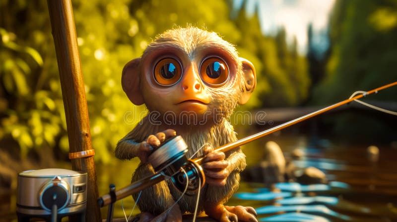 Fishing Monkey Stock Illustrations – 295 Fishing Monkey Stock  Illustrations, Vectors & Clipart - Dreamstime