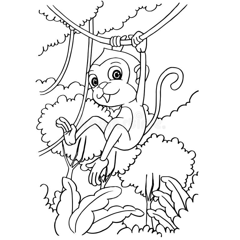 Owl In The Forest Coloring Book For Adults Vector Stock Vector ...