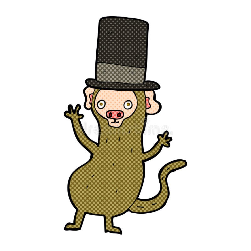 Cartoon monkey in top hat stock illustration. Illustration of cartoon