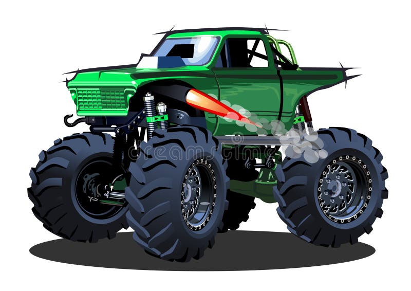 Cartoon Monster Truck stock vector. Illustration of bumper - 204916556