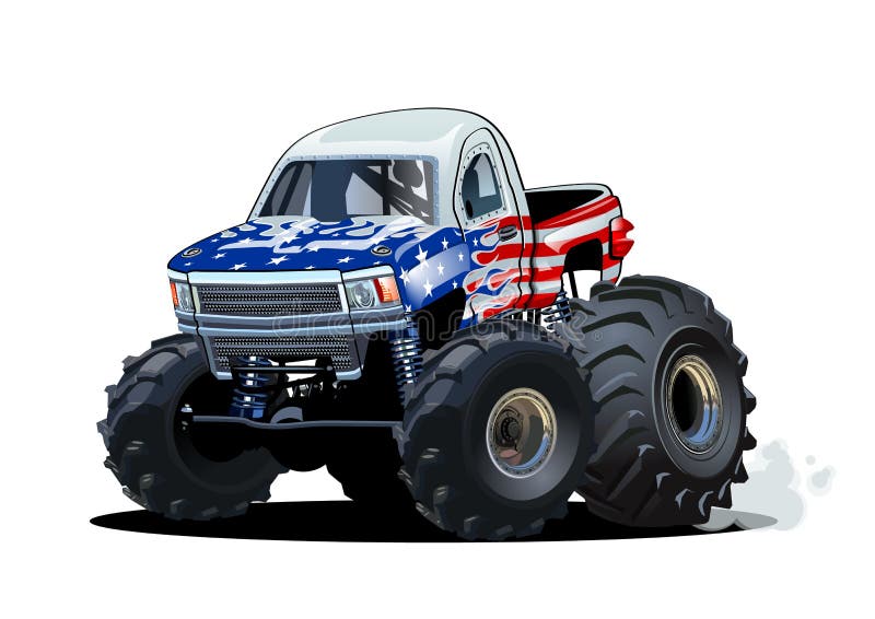 Cartoon Monster Truck isolated on white background - Stock Illustration  [44666432] - PIXTA