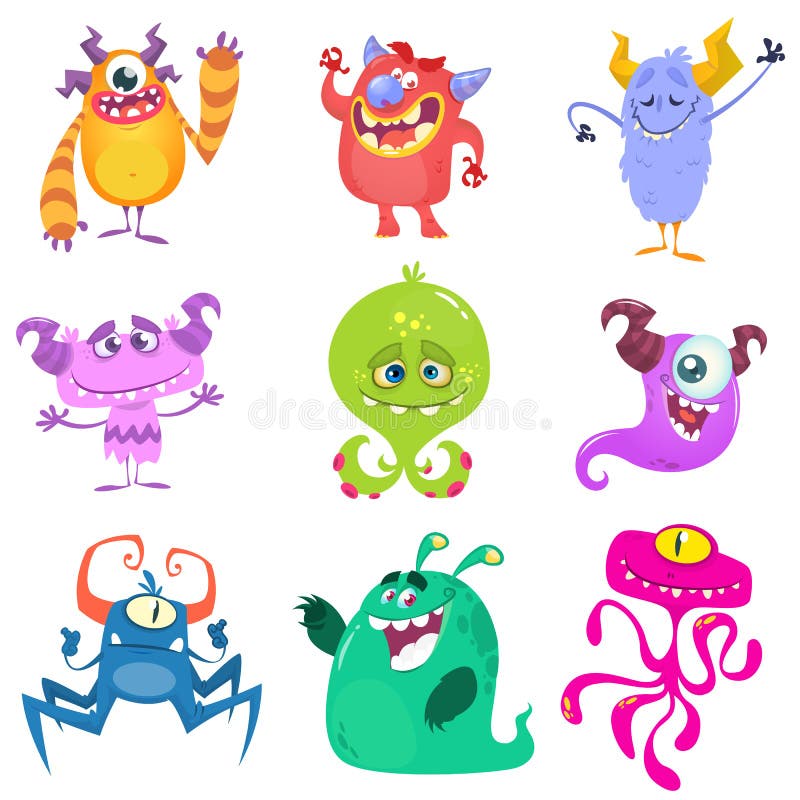 Among us halloweens characters game set Royalty Free Vector