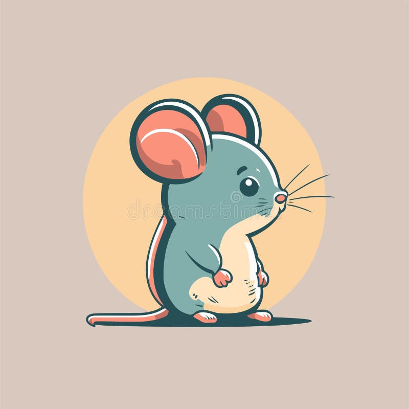 Cartoon Mouse. Vector Illustration of a Cute Cartoon Mouse. Cartoon