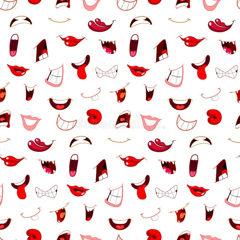 Cartoon mouths pattern