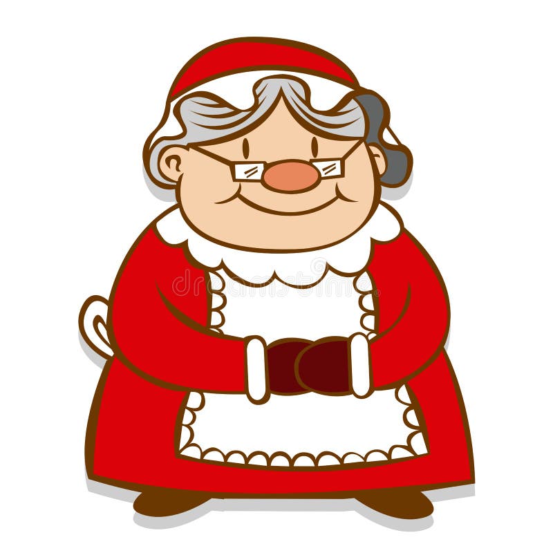 Mrs Santa Claus Mother Christmas Character Stock Vector - Illustration