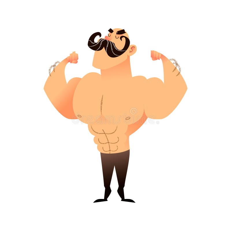 Cartoon Muscular Man with a Mustache. Funny Athletic Guy. Bald Man Proudly Shows His Muscles in Strong Arms. Flat Stock Illustration - Illustration of biceps, character: 108913352 Cartoon Muscular Man with a Mustache. Funny Athletic Guy. Bald Man Proudly Shows His Muscles in Strong Arms. Flat Stock Illustration - Illustration of biceps, character: 108913352