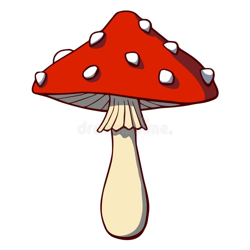 Cartoon mushroom amanita. Vector illustration