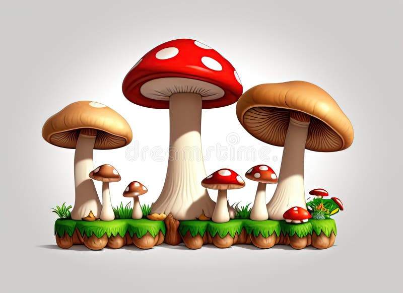 Cartoon mushrooms. stock illustration. Illustration of games 275197055