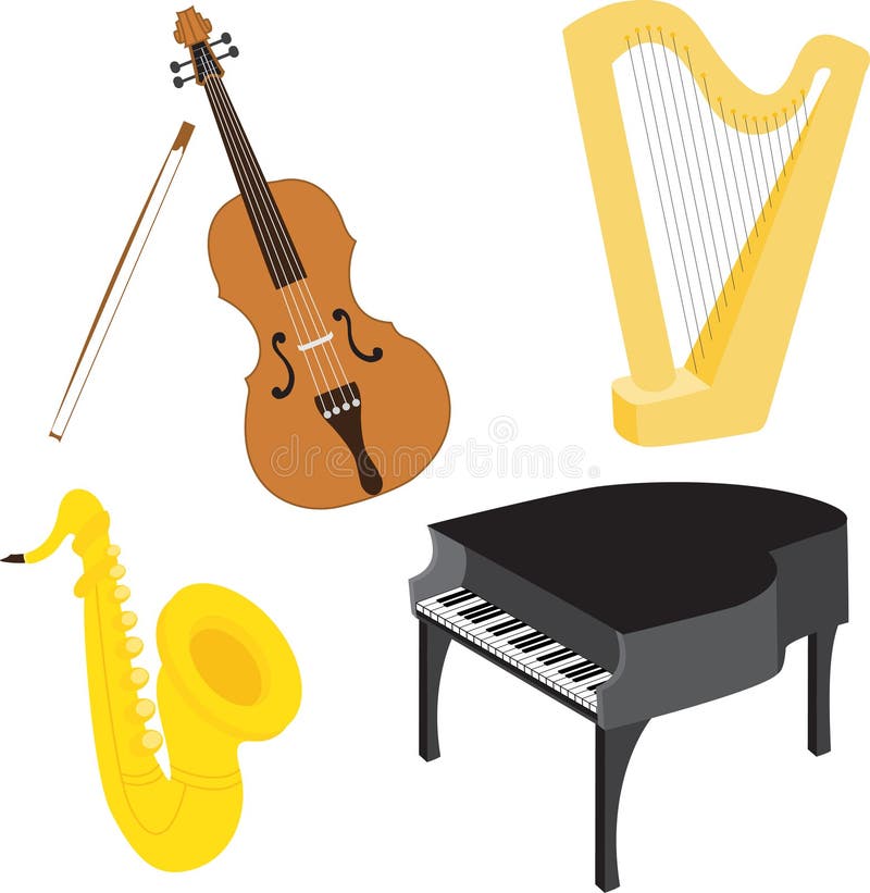 Cartoon Music Instruments Set 1 Stock Vector - Illustration of orchestra,  concert: 28956572