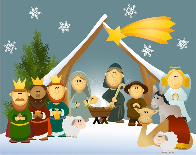 Christmas background with Holy Family. Christmas background with Holy Family