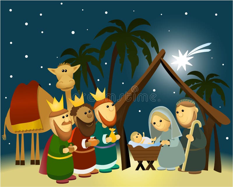 Christmas background with Holy Family. Christmas background with Holy Family