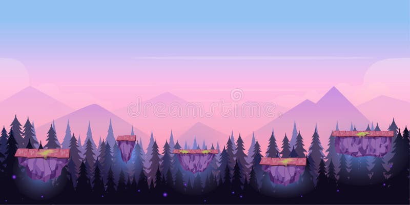 Cartoon Night Game Background , Seamless Background for Games Mobile  Applications and Computers. Vector Illustration for Stock Vector -  Illustration of landscape, ground: 92898396