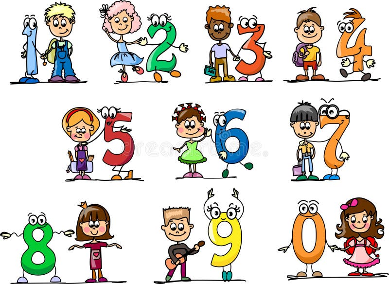 Cartoon Numbers And Childrenvector Stock Vector Illustration Of