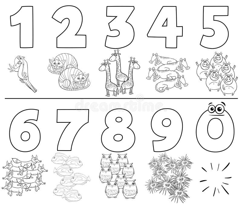 Cartoon Numbers Set with Animals Color Book Stock Vector - Illustration of maths, coloring: 146309924 Cartoon Numbers Set with Animals Color Book Stock Vector - Illustration of maths, coloring: 146309924