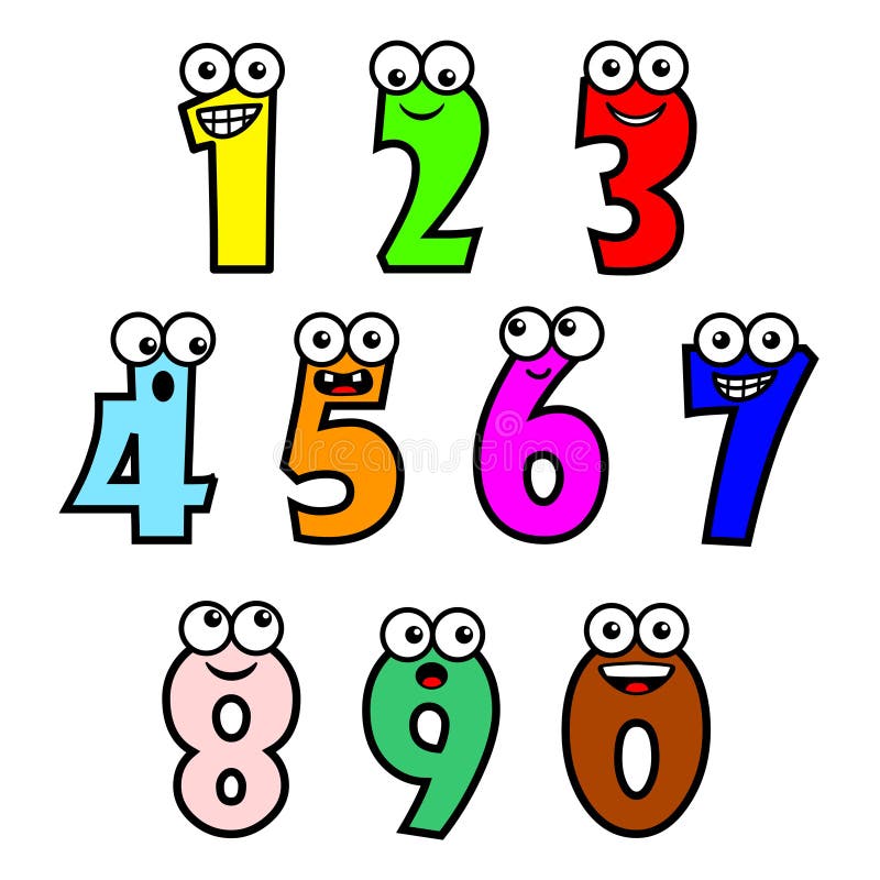 Funny Numbers Cartoon Characters Clipart Graphic by Sarita_Kidobolt ·  Creative Fabrica