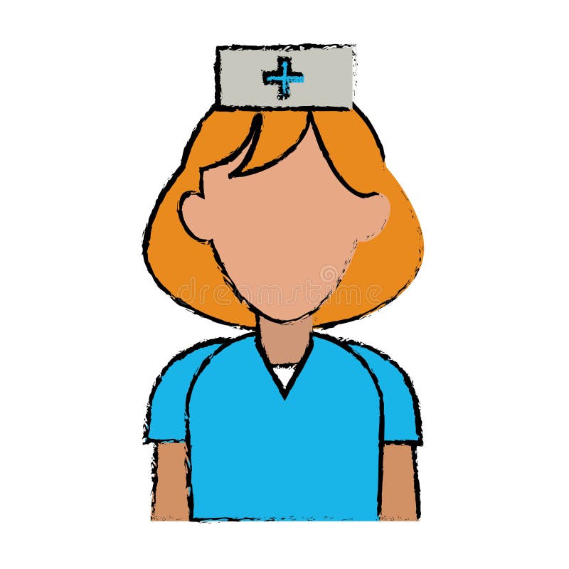 Cartoon Nurse Uniform Hat Cross Attention Healthcare Stock Vector