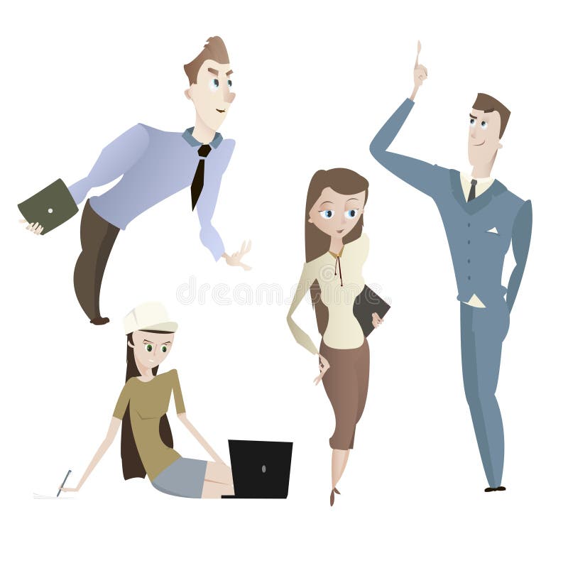 Cartoon Office People Characters Set Stock Vector - Illustration of  employee, leader: 74440843