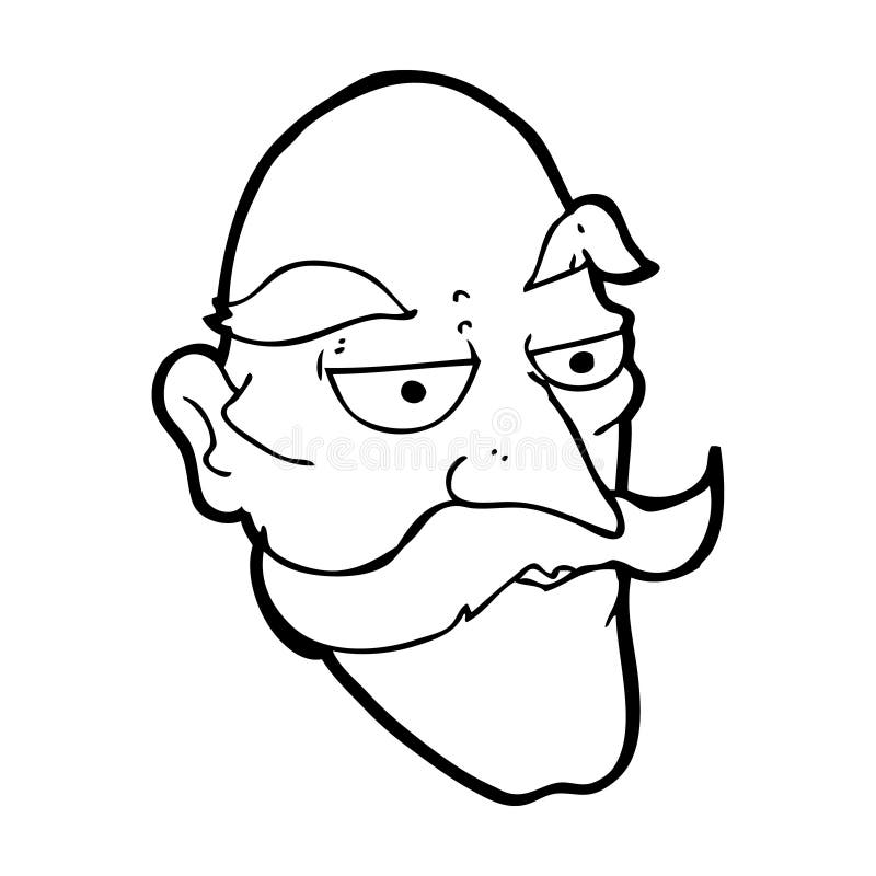 cartoon old man face