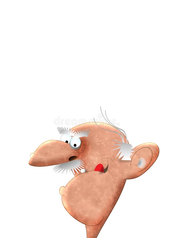 Cartoon of old man`s face tongue sticking out royalty free illustration Cartoon of old man`s face tongue sticking out royalty free illustration