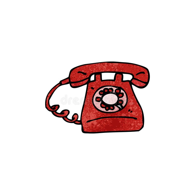 cartoon old style telephone