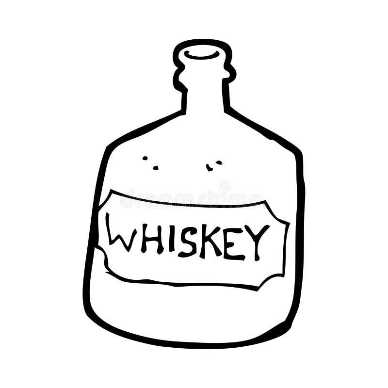 cartoon old whiskey bottle