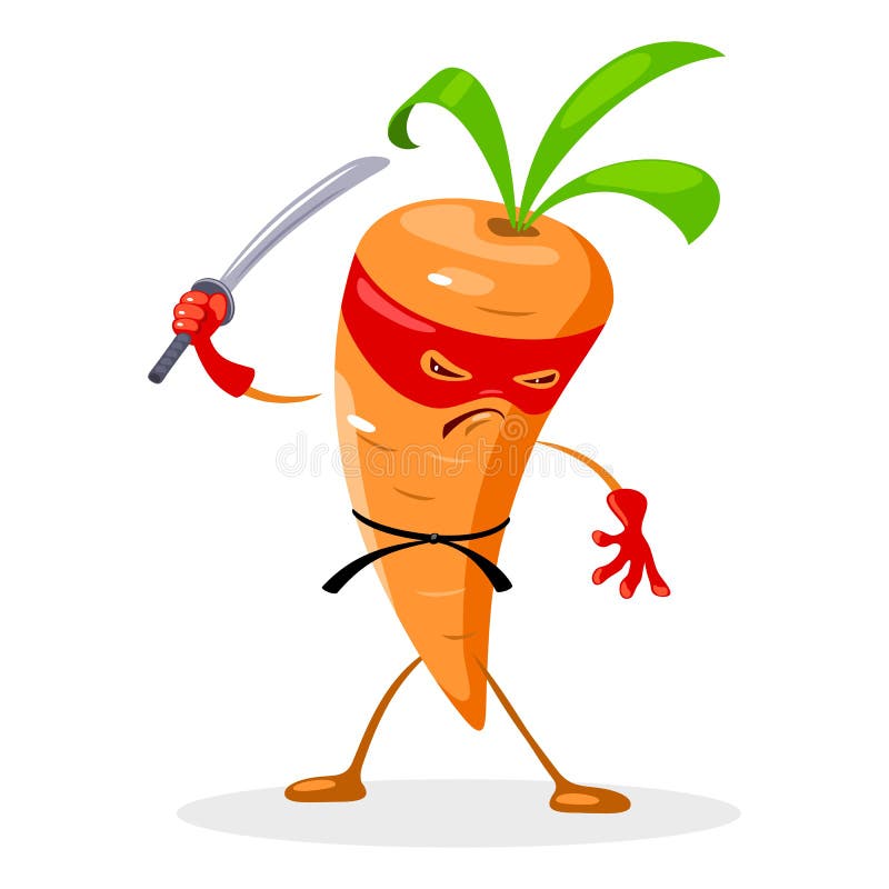 Cartoon Orange Carrot Veggie Character Stock Vector - Illustration of ...