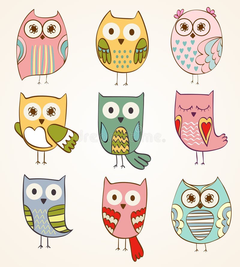 Cartoon owls stock vector. Illustration of fantasy, character 294030294