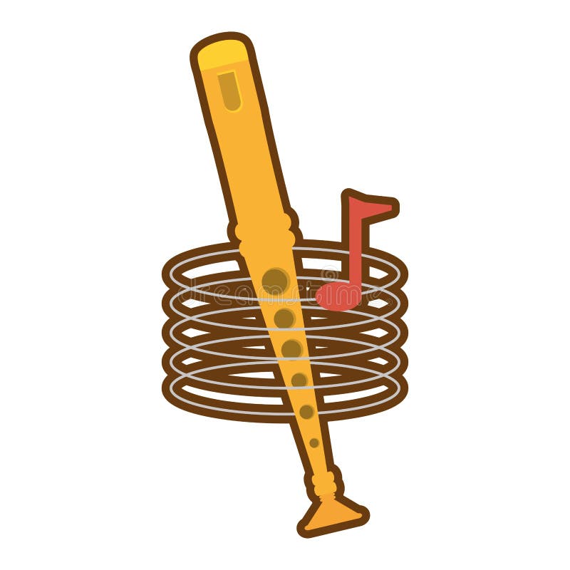 Cartoon Pan Flute Note Music Instrument Stock Illustration