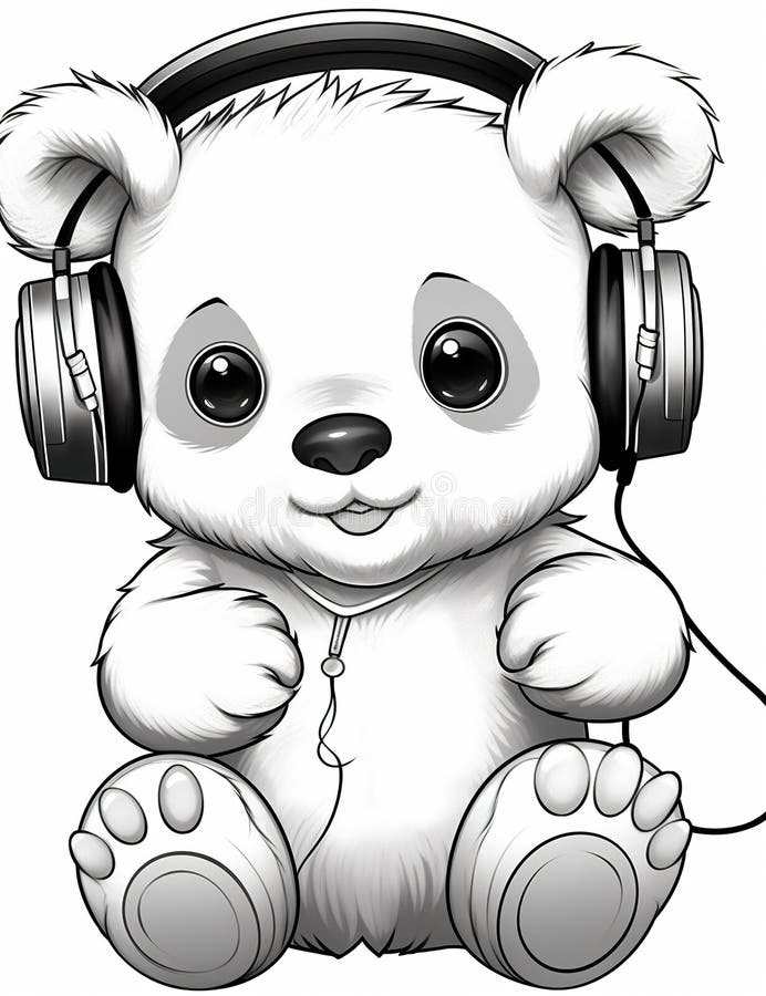 Headphones Coloring Book Stock Illustrations – 347 Headphones Coloring ...