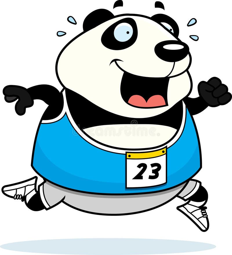 Cartoon Panda Running Race