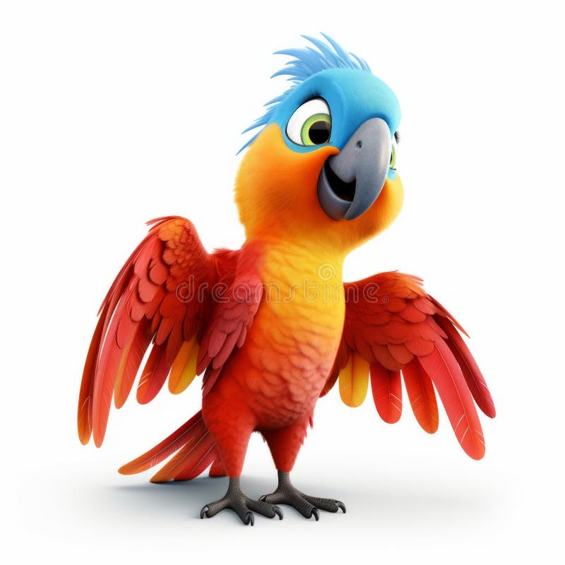 a cartoon parrot, rendered in the style of children's book illustrations and detailed character illustrations, is seen in a happy pose. the parrot is holding a vibrant red feather on its left shoulder. this charming character illustration, created by john wilhelm, features a light orange and azure color palette. the parrot's appearance is reminiscent of rough-edged 2d animation. ai generated. a cartoon parrot, rendered in the style of children's book illustrations and detailed character illustrations, is seen in a happy pose. the parrot is holding a vibrant red feather on its left shoulder. this charming character illustration, created by john wilhelm, features a light orange and azure color palette. the parrot's appearance is reminiscent of rough-edged 2d animation. ai generated