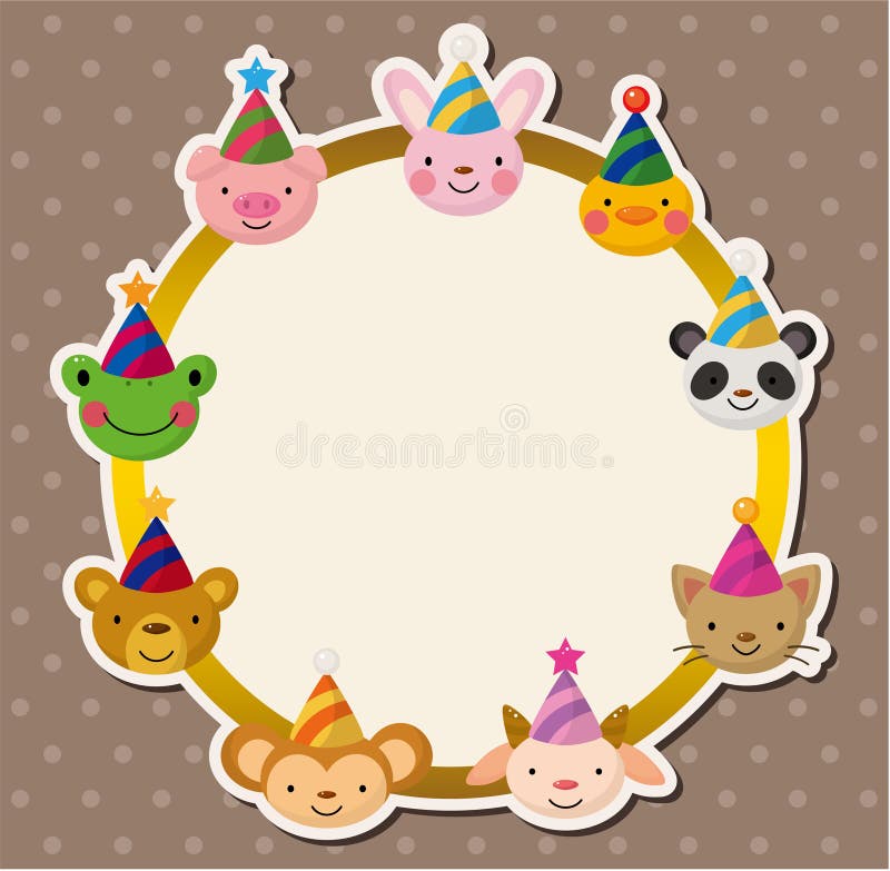 Cartoon Party animal head card