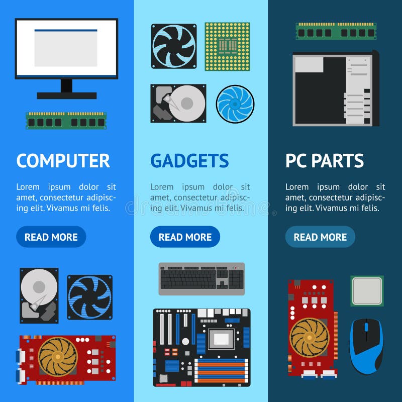 Cartoon Pc Components For Computer Store Set Vector High-Res Vector Graphic  - Getty Images