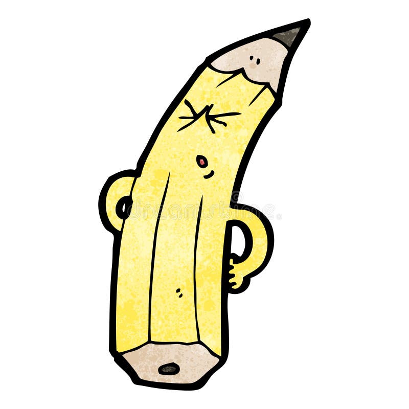 cartoon pencil with bad back