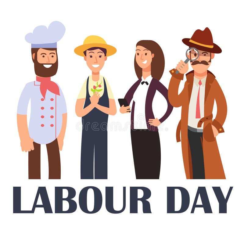 Cartoon People Different Proffesions Isolated on White. Labour Day Poster Stock Vector - Illustration of detective, human: 144889936 Cartoon People Different Proffesions Isolated on White. Labour Day Poster Stock Vector - Illustration of detective, human: 144889936