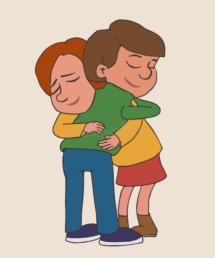 Cartoon People Hugging Cartoon Vector Stock Vector - Illustration of  friends, emotion: 140979986