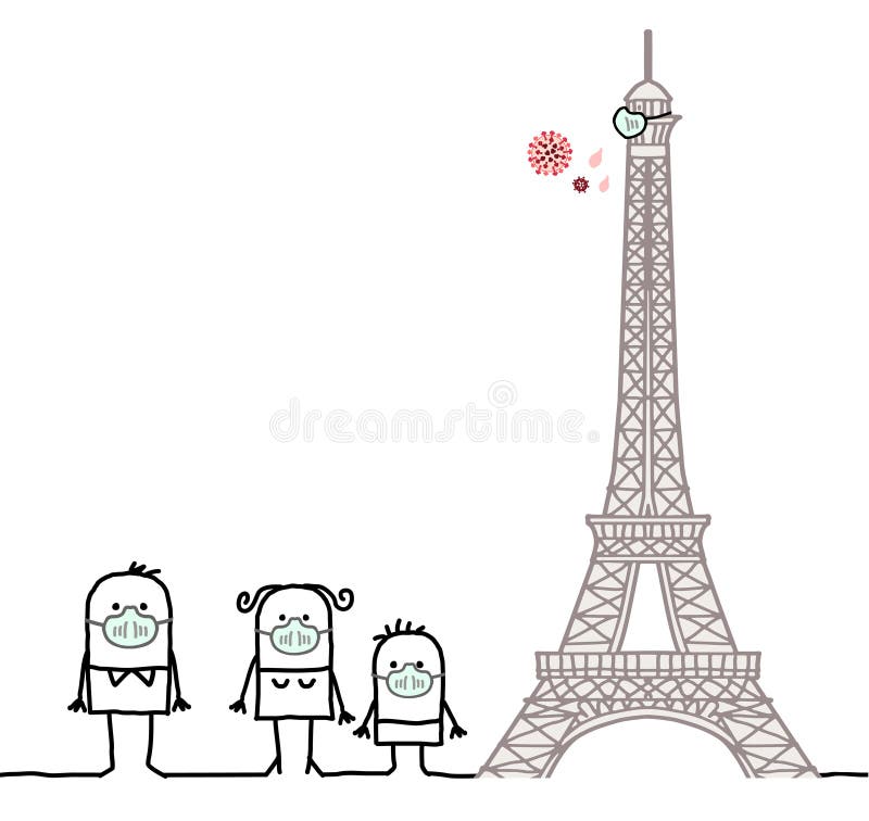 Cartoon People in Paris with Eiffel Tower and Masks Against the Virus Stock Vector - Illustration of character, corona: 177873574 Cartoon People in Paris with Eiffel Tower and Masks Against the Virus Stock Vector - Illustration of character, corona: 177873574