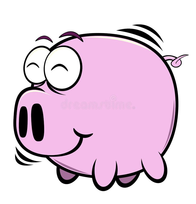 Illustration of cartoon pig on the white background,vector illustration.