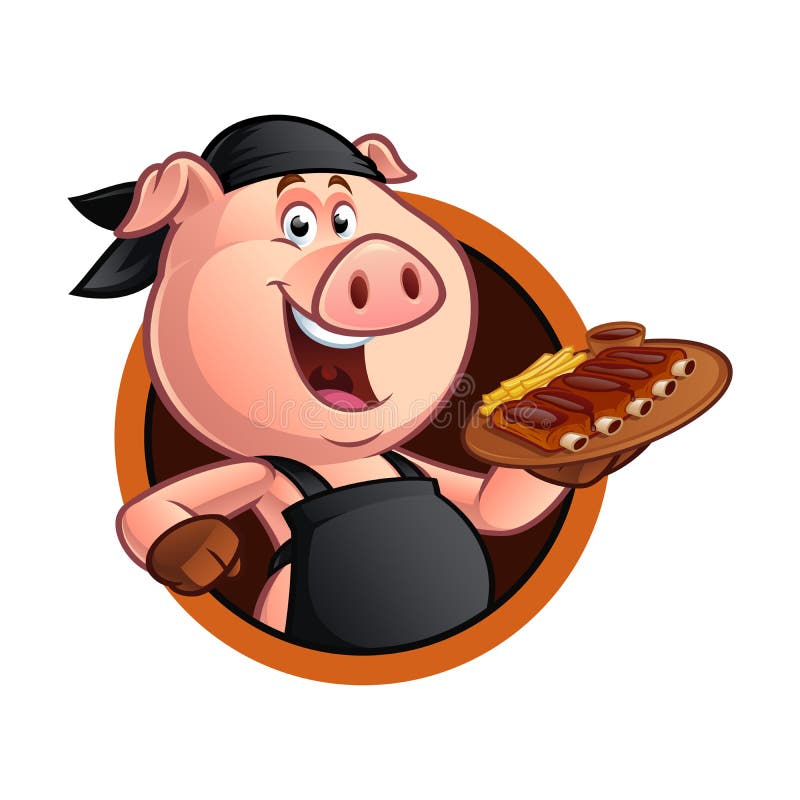 Cartoon pig chef