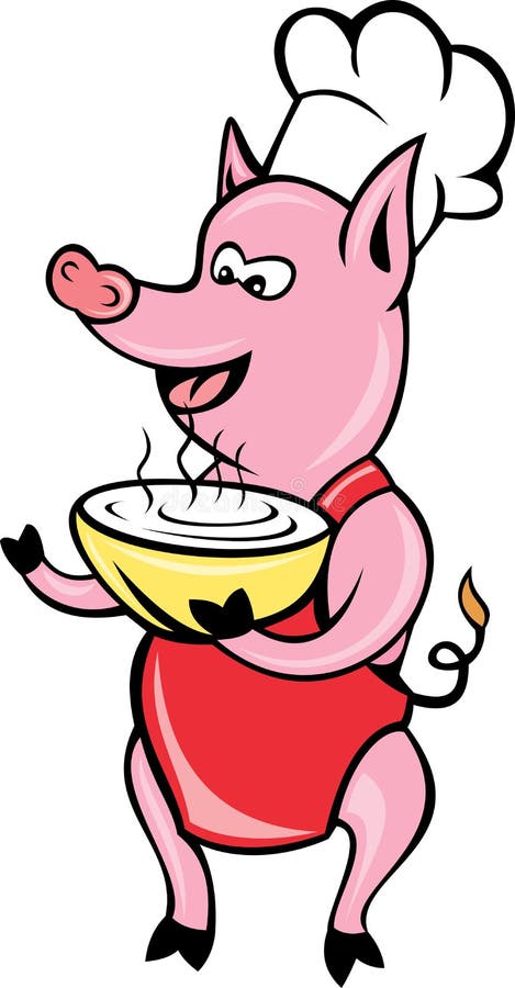 Cartoon Pig chef cook baker