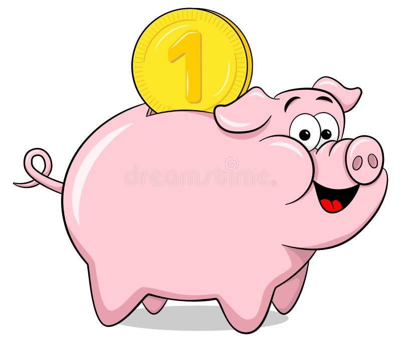 Cartoon piggy bank stock vector. Illustration of investment - 71906041