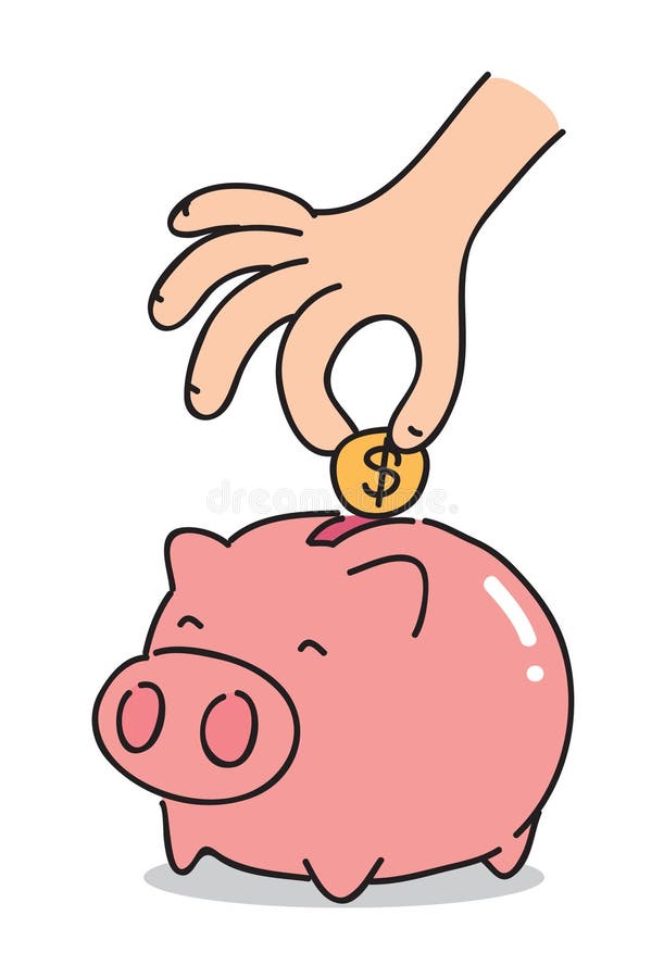 Cartoon piggy bank, vector stock vector. Illustration of money - 64972802