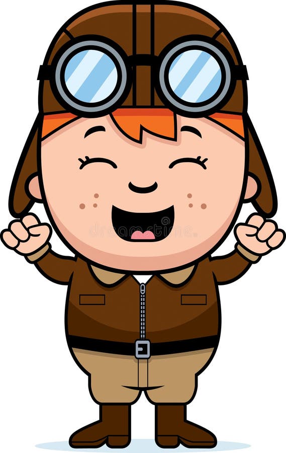 Cartoon Pilot Celebrating royalty free illustration