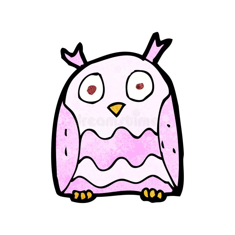 cartoon pink owl
