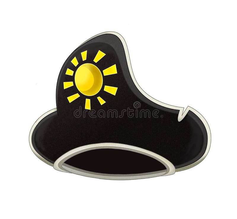 Cartoon Pirate Hat on White Background Stock Illustration